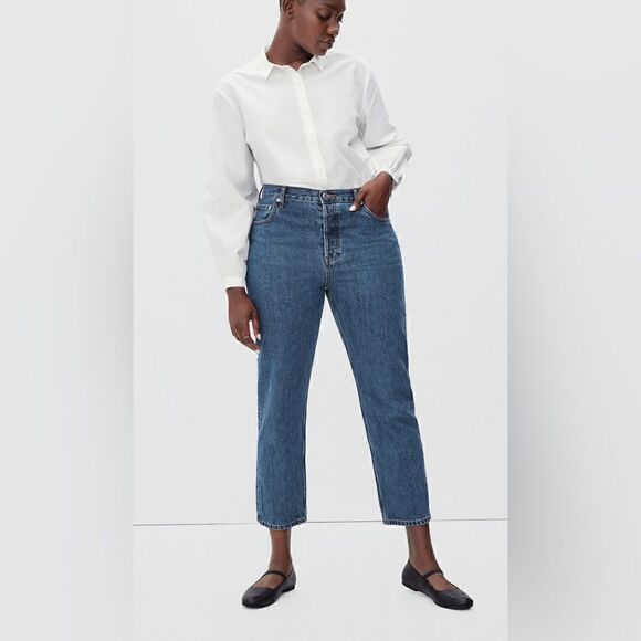 Everlane NWT Women’s Curvy High Rise Button Fly 90’s Cheeky Straight Jeans Sz 30 - Picture 1 of 13